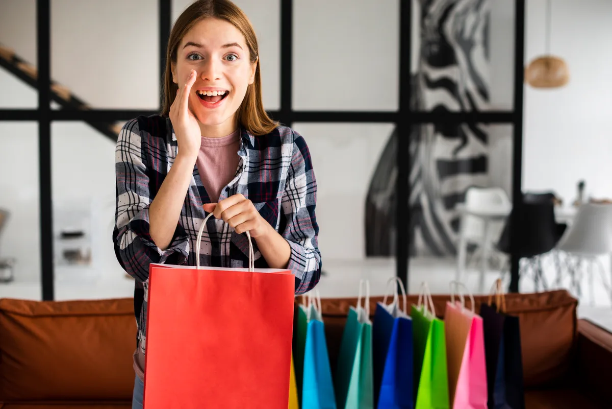 Hook angle: a vertical 9:16 cut of a shopper reacting, captioned and carrying a logo